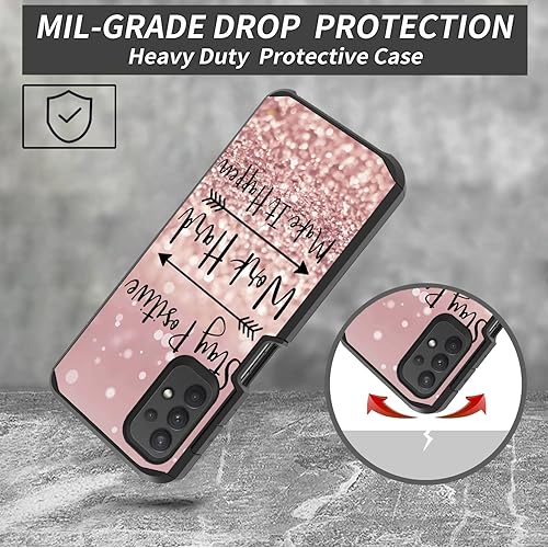 Miniatura 9 de ZXHSBROK Funda para teléfono Galaxy A23 5G, resistente 2 en 1 de doble capa híbrida de policarbonato duro y silicona suave a prueba de golpes, funda