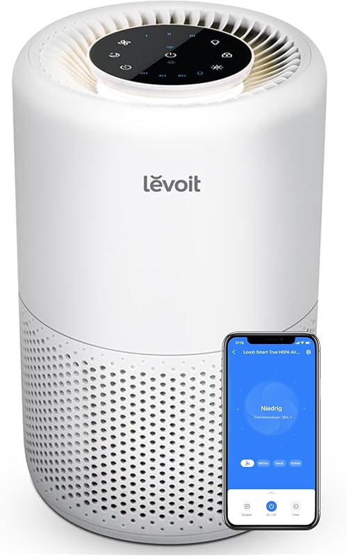 LEVOIT 3 az 1-ben HEPA légszűrő penészre, porpora, pollenre, szagra - hálószobai légtisztító app vezérléssel