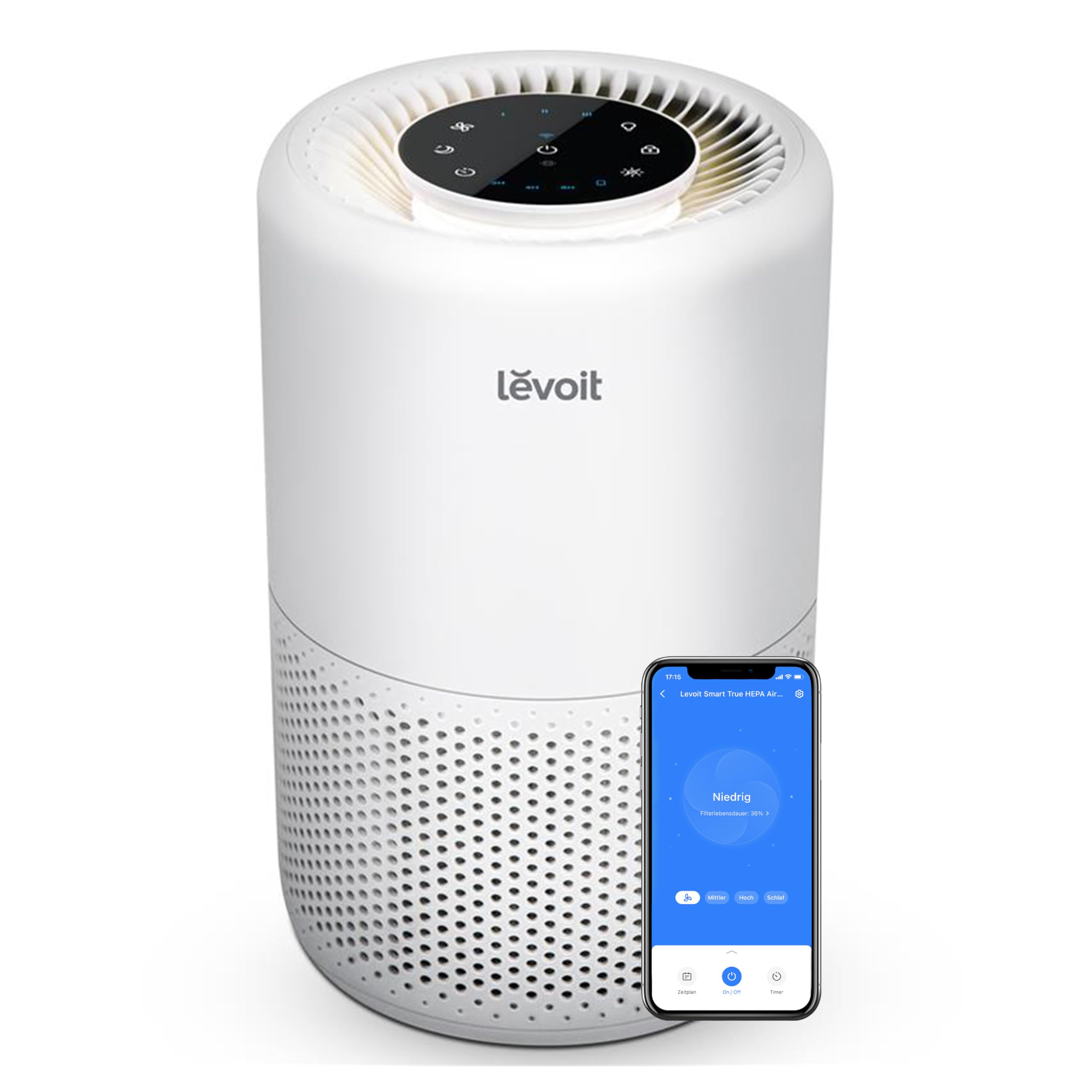 Levoit Luftreiniger 3-in-1 HEPA Filter Air Purifier bis 31.5㎡ Mattweiß
