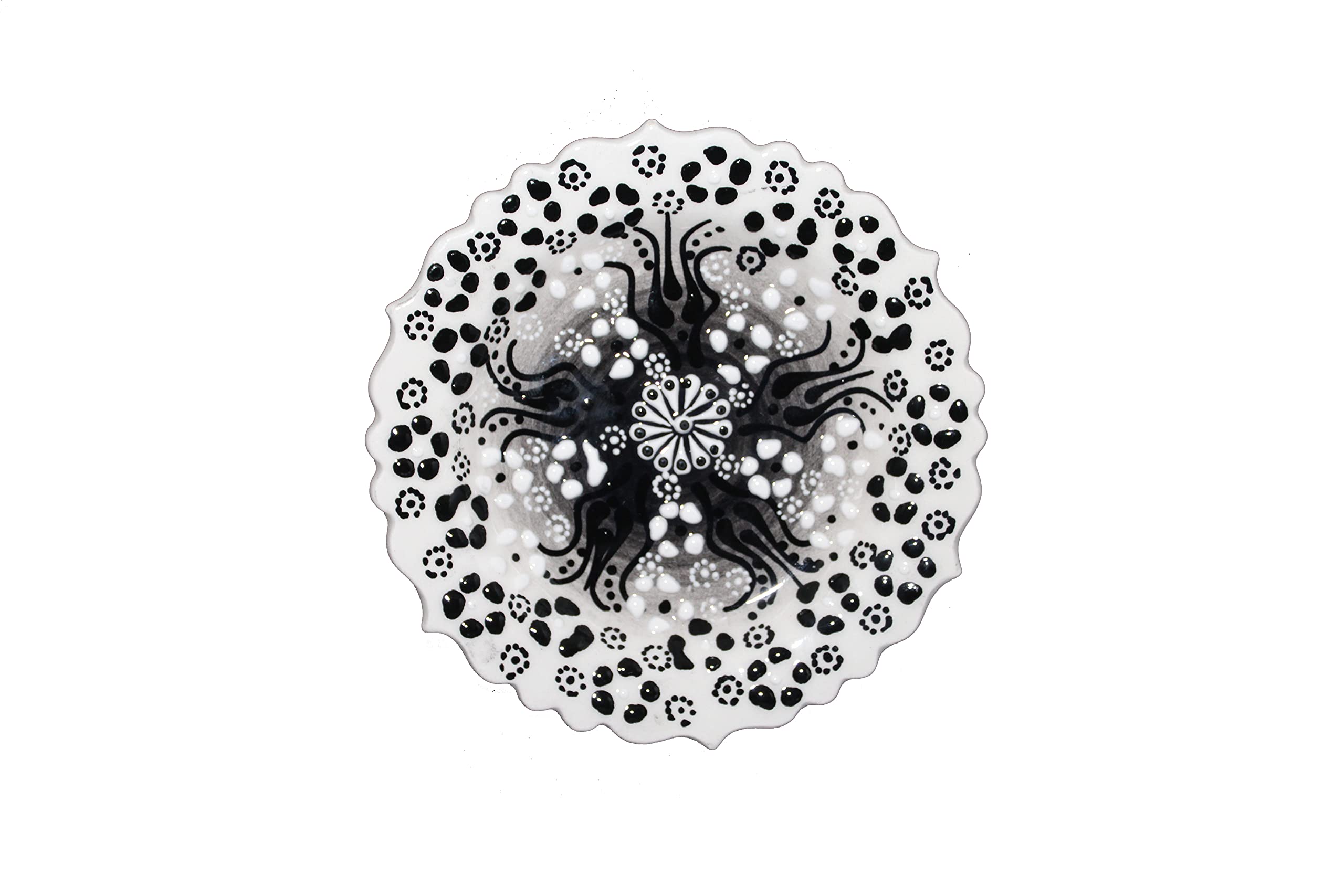 TURKCERAMICS BY OMKAR INTERNATION Turkish Handmade Ceramic Plate (Multicolor, 13X13X2 cm)