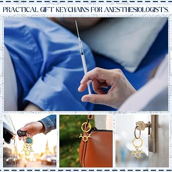 Fuyoooo 24 Set Pharmacy Week Gifts Bulk Acrylic Keychains with Inspiration Card for Pharmacist Technician Nursing Doctor