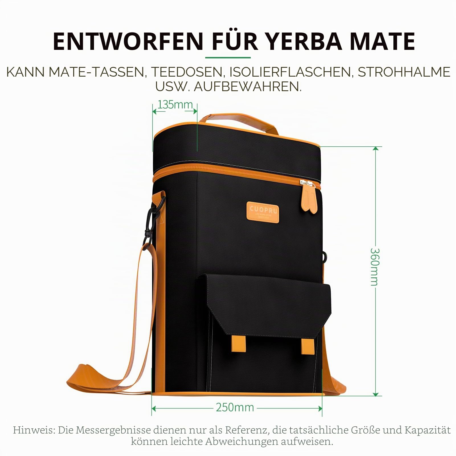 Premium Matero for Yerba Mate Kit - Doppellagig, wasserdicht, 2 Weinflaschentaschen, tragbare Tragetasche für Reisen, Picknick, Strand, Camping