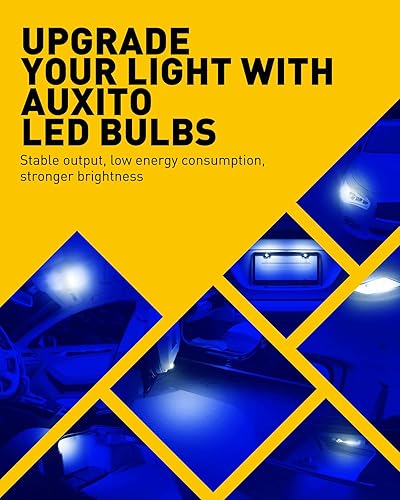 Miniatura 7 de AUXITO 194 - Foco de luz LED, azul, 168 2825 W5W T10, cuña 14-SMD, focos LED de repuesto para automóvil, luz de mapa, luz de puerta de acompañante,