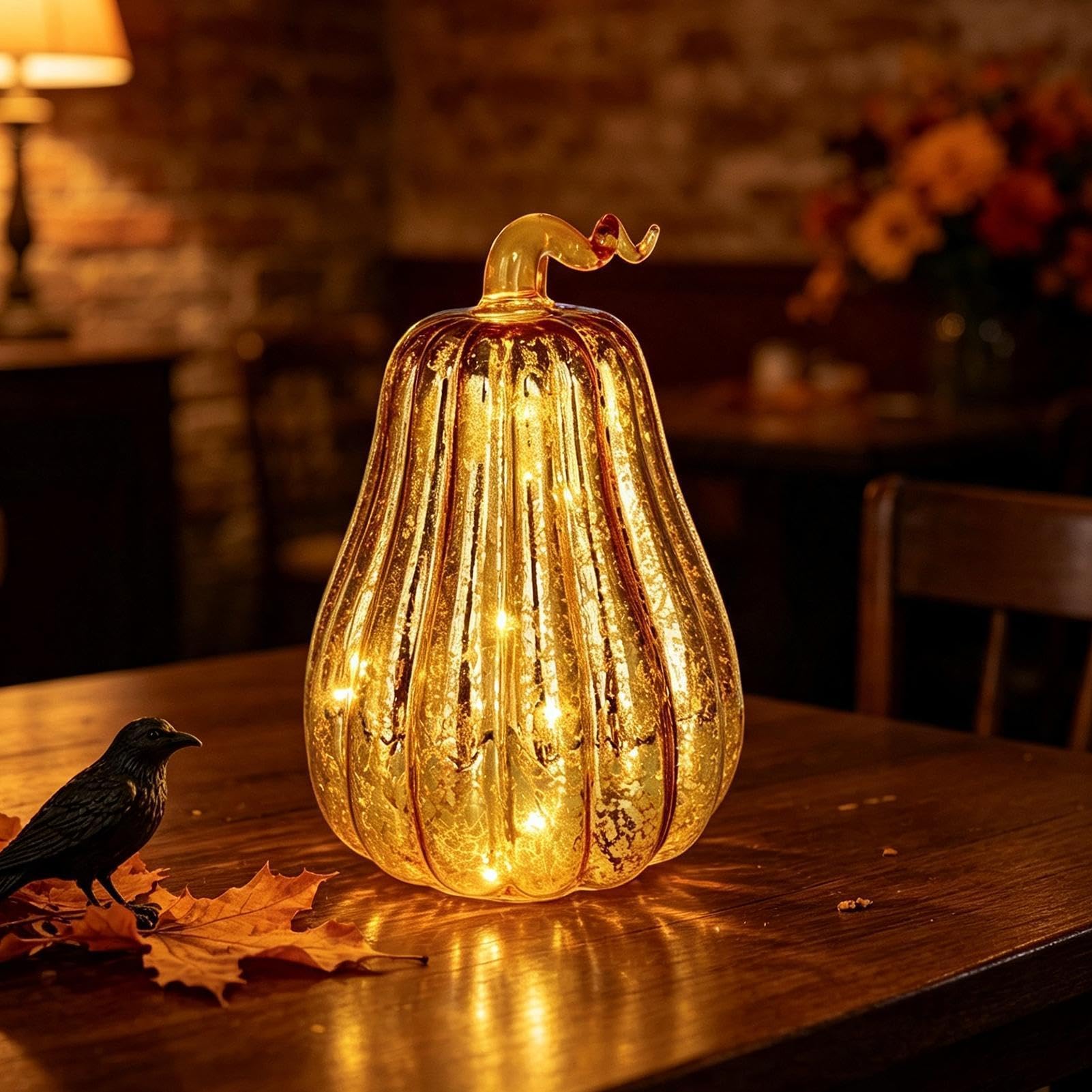 Generico Luminosa Lampada del Raccolto Autunnale con Caldo Arancione | Decorazione Lampada da Tavolo a Per Halloween, Ringraziamento, , Tavolo Da Pranzo, Libreria