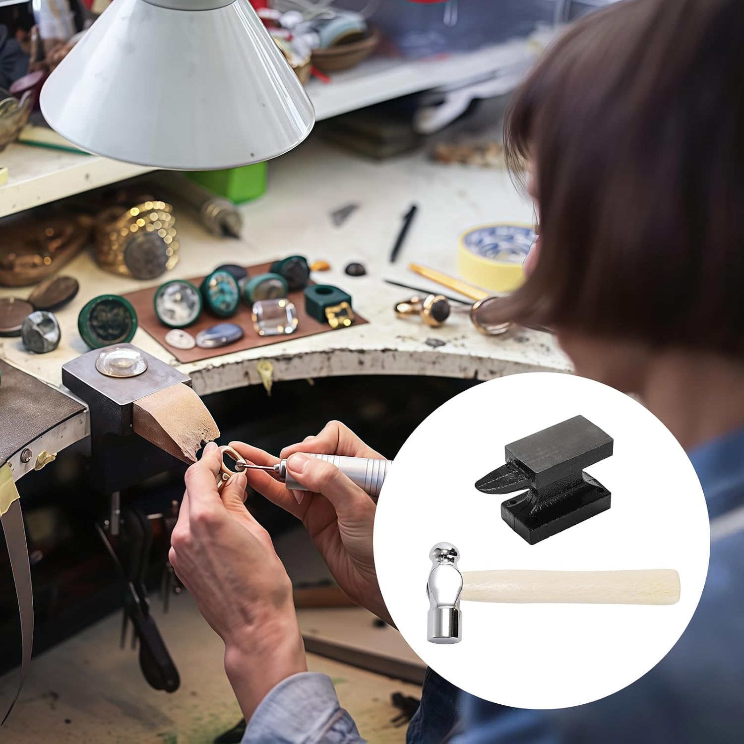 Metal Shaping Hammer Jewelry Making Tool with Rounded Striking