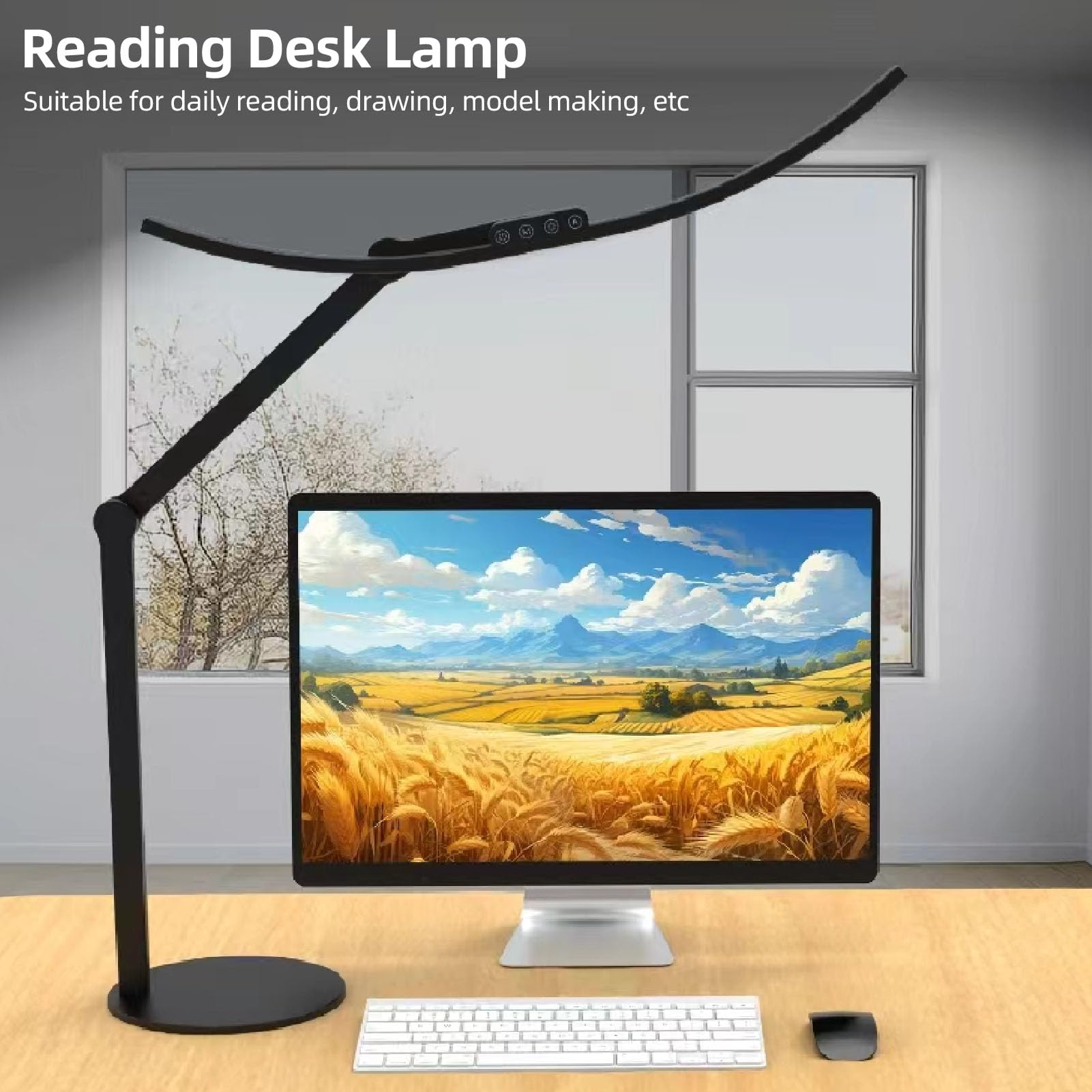Lampada da Scrivania da Architetto, Lampada da Scrivania a LED Alta da 24 W, Barra Luminosa Lunga Dimmerabile per Monitor di Computer, Lampada da Scrivania a LED Regolabile