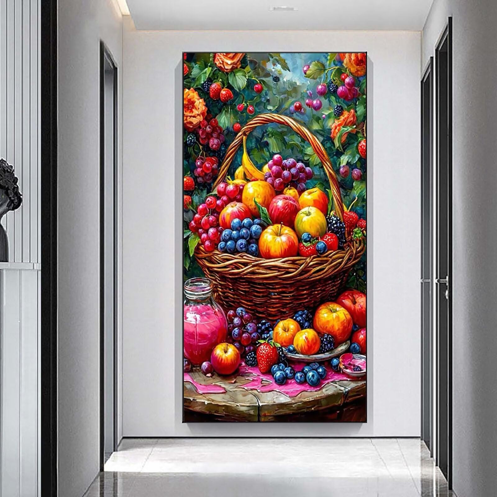 Duży kolorowy obraz diamentowy 70 x 140 cm, rzemiosło dla dorosłych n5w-523 | Duże owoce obraz pełny obraz diamentowy, DIY diamentowe malowanie dorosłych, nowoczesne zdjęcia dekoracja salonu