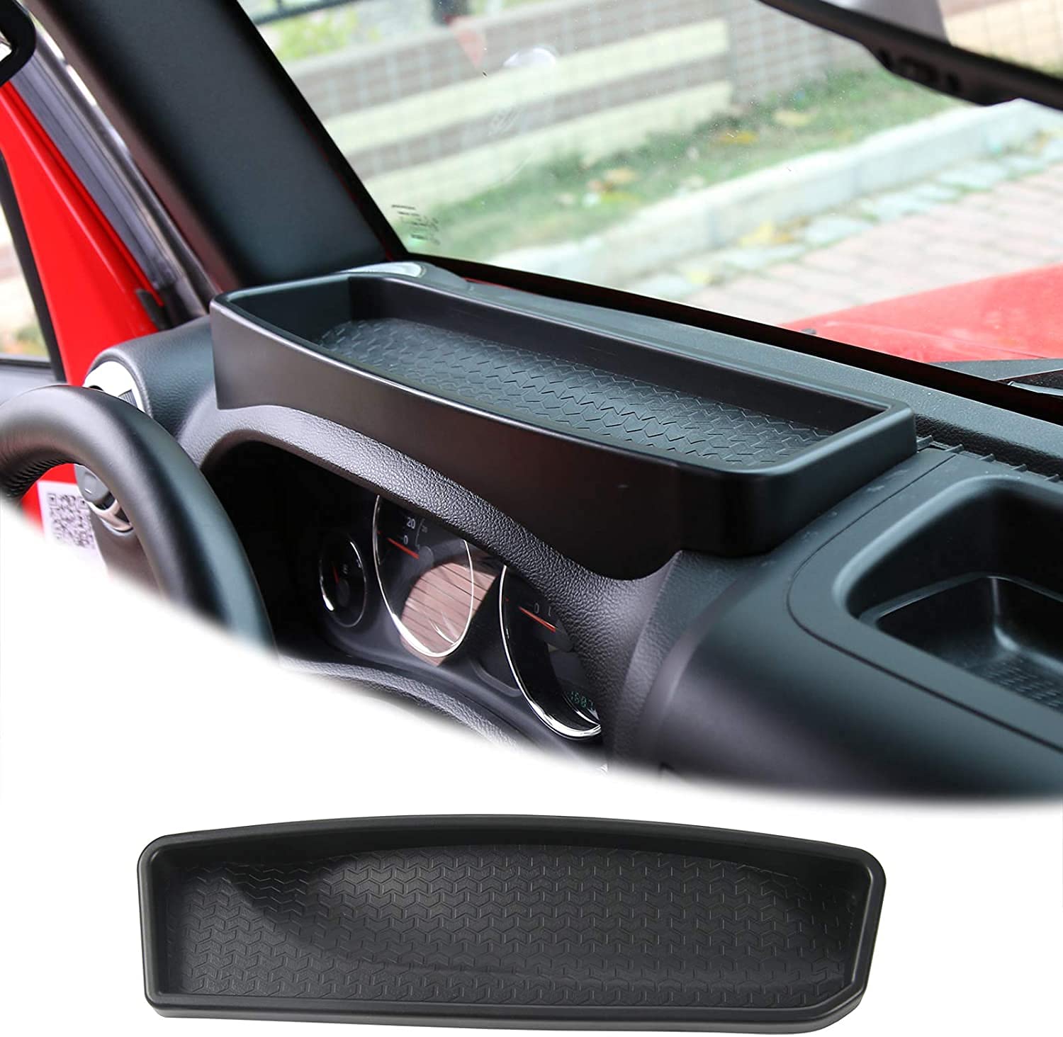 ELECDON Center Console Insert Organizer Storage Tray for 2011-2018 Jeep Wrangler JK Pilot Box Secondary Storage, Black