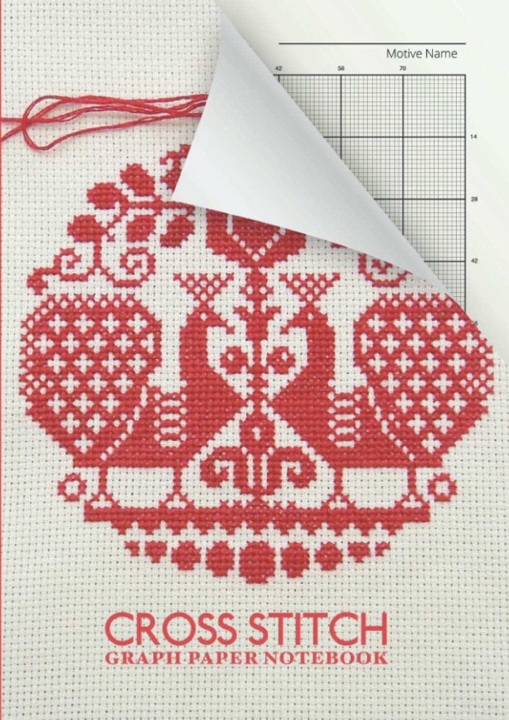 Cross Stitch Graph Paper Notebook: Embroidery - 110 pages - cream paper - 14 and 10 count graph paper - large format ( DIN A4 ) perfect binding