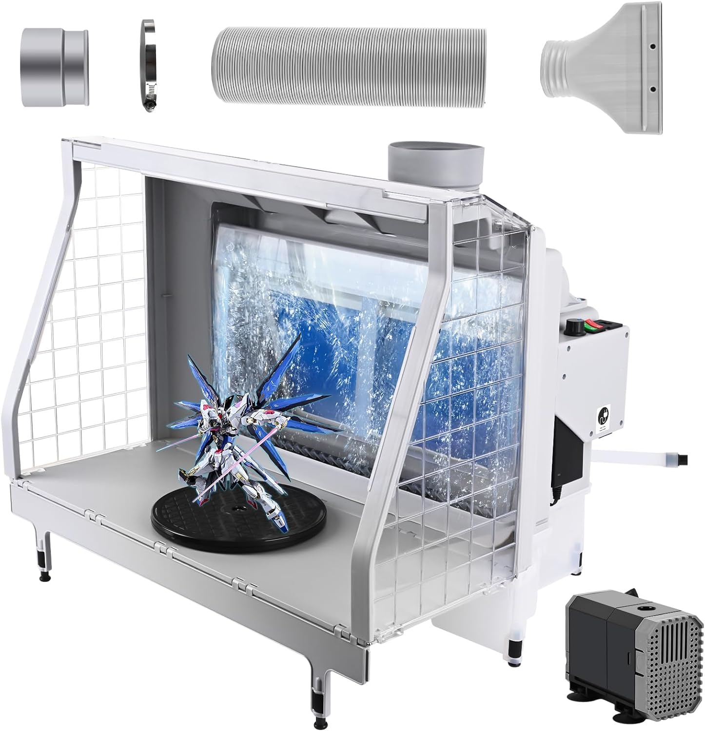 Autolock Verbesserte Wasservorhang Airbrush Spritzkabine mit Filter LED Lichter für Modell