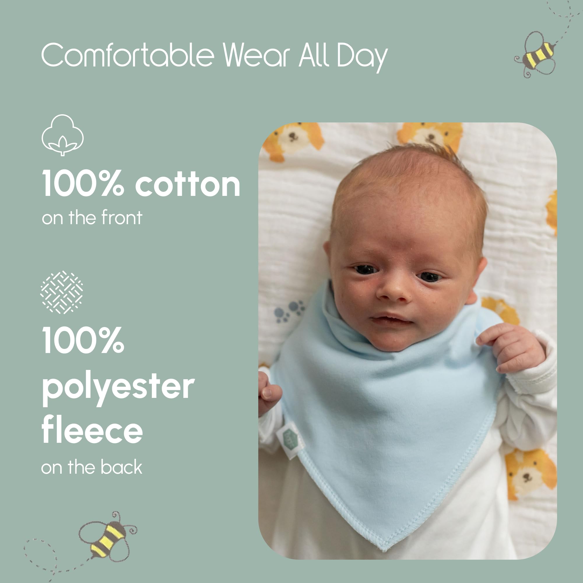 Bandana Dribble Bibs - Cotton Front Baby Bibs Newborn to 24 Months - Newborn Baby Gifts - Bibs For Comfortable Kids — view 130
