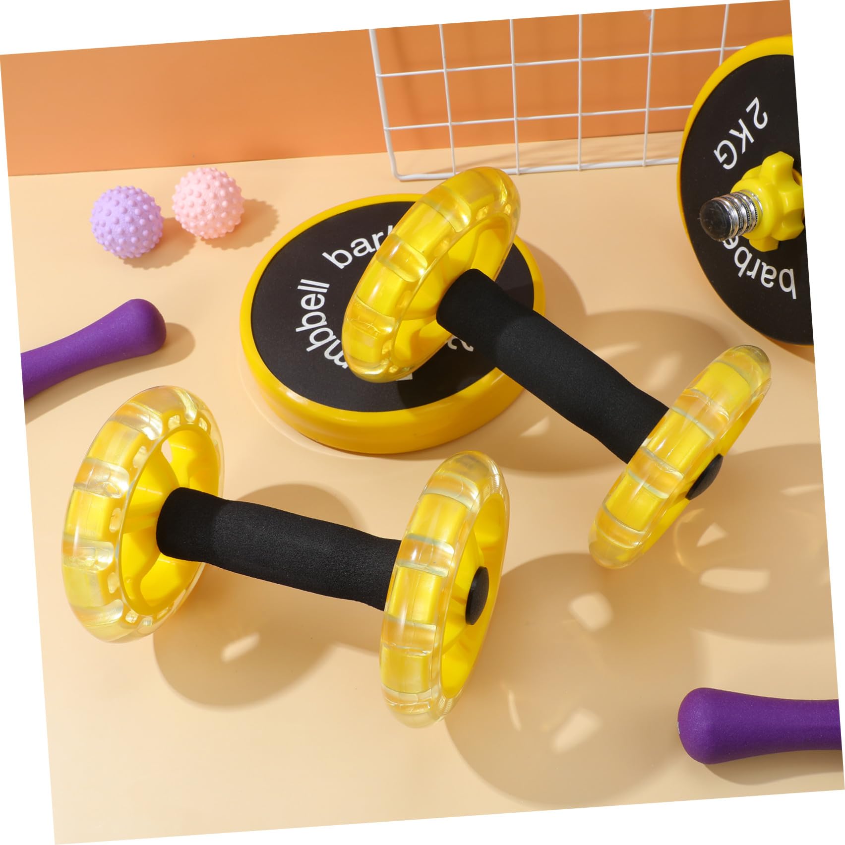 Rueda de Fitness Abdominal Doble Amarilla con Agarre Antideslizante para Hombre y Mujer Equipo Abdominal para Ejercicio Casa Aparato Gimnasio Portátil para Tonificar Músculos y