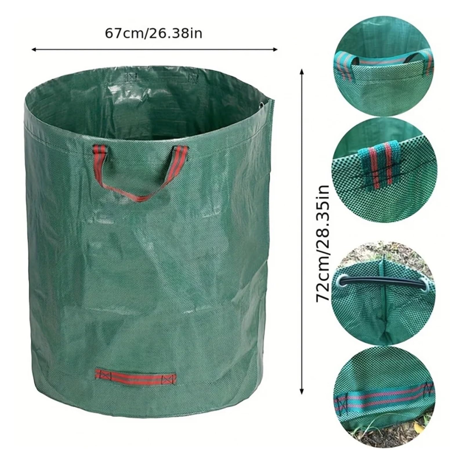 Bolsas de jardín reutilizables: bolsas for desechos con asas resistentes for hojas, basura, camping y reciclaje para hojas, restos vegetales