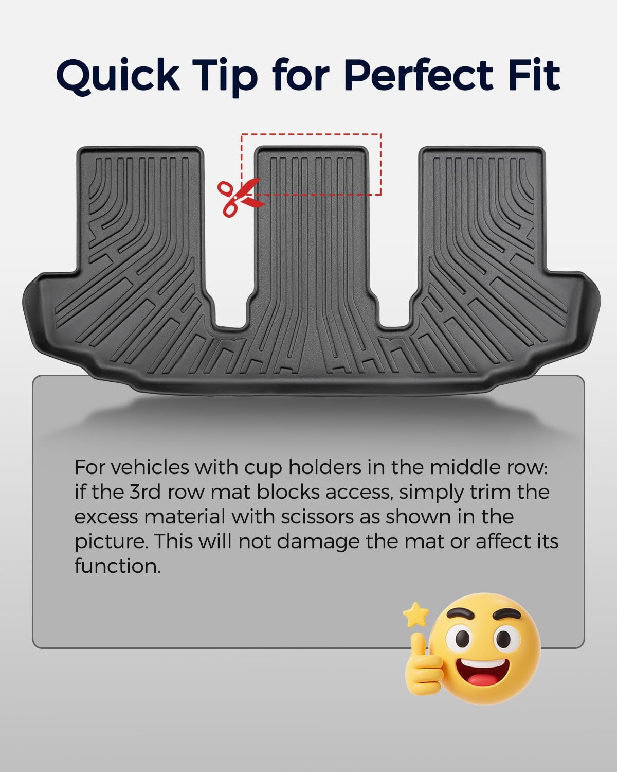 Floor Mats & Cargo Liner for Toyota Highlander 2020-2025 (Only for Bench Seat & Gas) All-Weather Rubber Mats, Full Interior Protection Custom Fit for SUV, Durable & Easy to Clean - Image 7