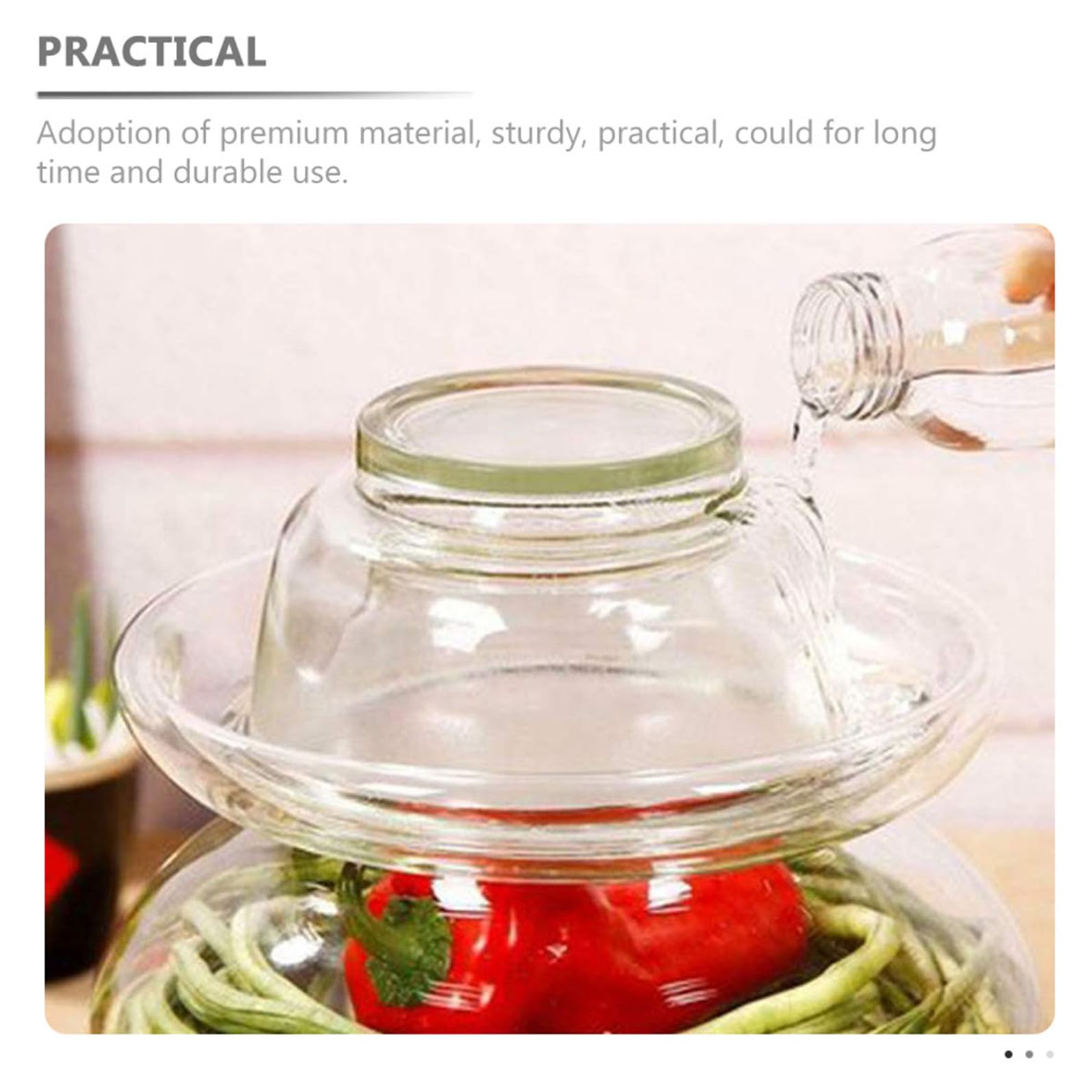 Ipetboom Tarro de Cristal para Encurtidos de Cocina, Vidrio Transparente Resistente al Calor, Capacidad 2.5 Kg, Recipiente Hermético para Fermentación y Conservación de Verduras Hogar