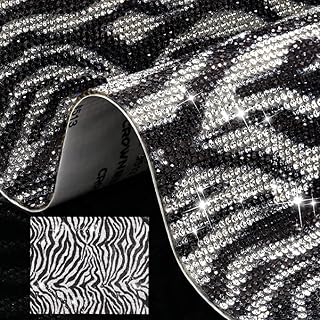ZZLOVE Bling Crystal Rhinestones Sticker Sheets, DIY Car/Nail/Home/Phone/Accessories Decoration Sticker, Self-Adhesive Glitter Rhinestones Crystal Gem Stickers for Gift Glass Party Decor (Zebra black)