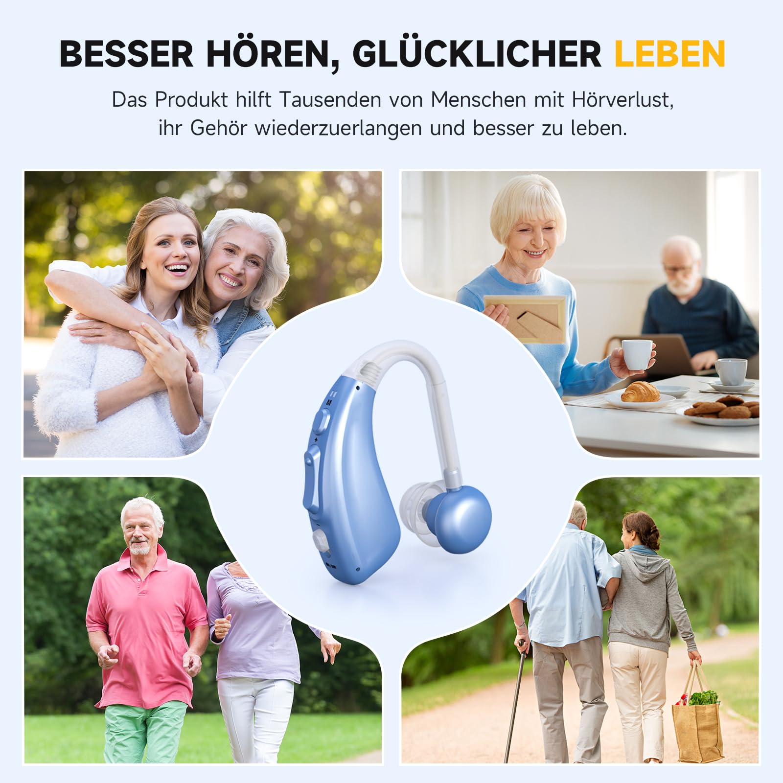 Wiederaufladbares Gerät, Lange Akkulaufzeit, hochauflösende Klangqualität, Geräuschunterdrückungsfunktion (Blue)