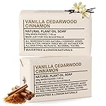 Wavertree & London Vanilla Cedarwood Scented Natural Soap Bars (2 Bars), 7oz Moisturizing French Triple Milled Soap enriched with shea butter - Plant Oil Bath & Body Soap Bars [100% Naturally derived]