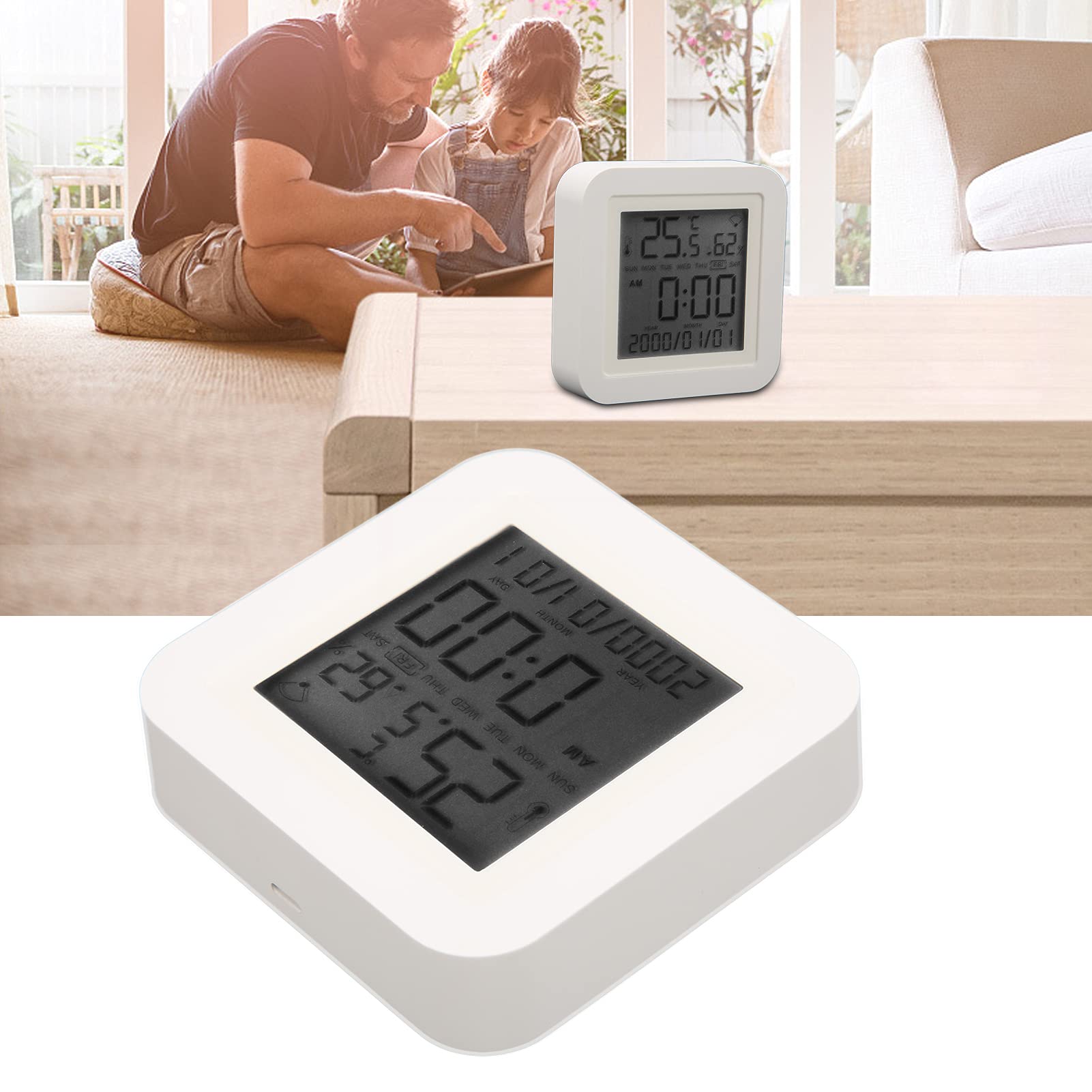 TH06 Capteur D'hygromètre Thermomètre Intelligent WIFI, Alimentation USB, Surveillance en Temps Réel, Précision, Matériau ABS, Facile à Utiliser, pour L'intérieur