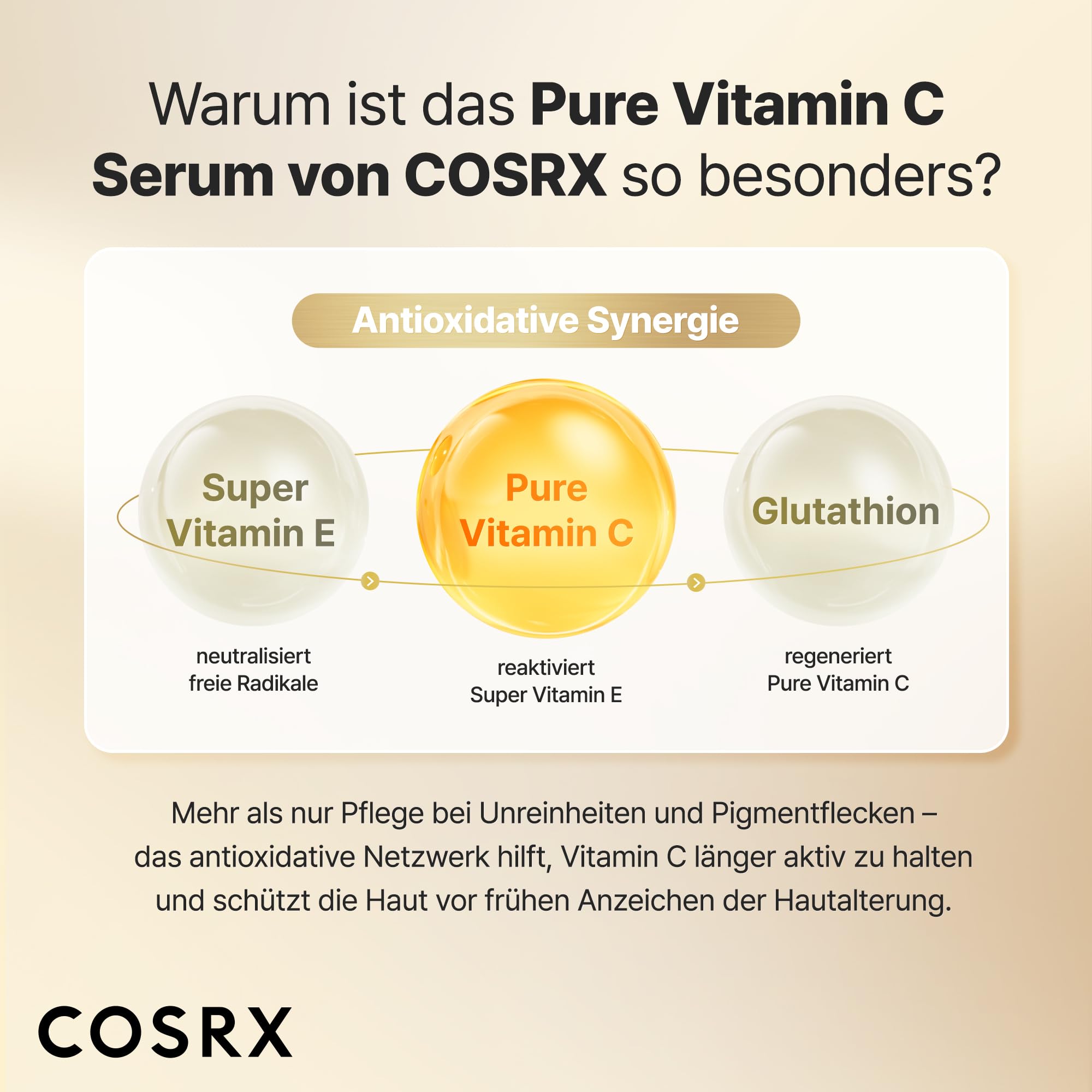 COSRX Advanced Pure Vitamin C 23% Serum mit Vitamin E & glutathion (Erneuerung), Vitamin C Gesichtsserum für einen strahlenden Teint, reduziert feine Linien, 20ml, Korean Skincare