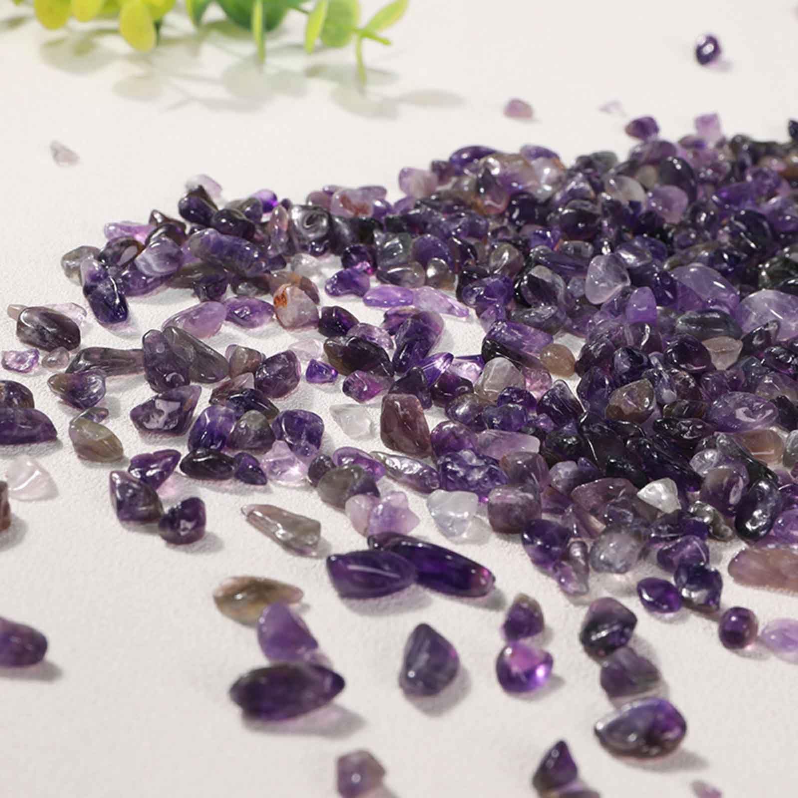 Quarzo Naturale, Pietra di trucioli Ametista burattata, for la Decorazione Piante, riempitivo vasi, Rocce Acquario, Ghiaia, Domestica | 12~15mm/2.2lb