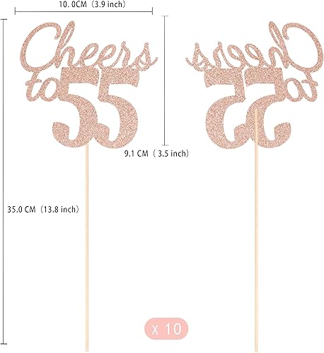 Miniatura 10 de Cheers to 80, paquete de 10 centros de mesa de cumpleaños de 80 cumpleaños con purpurina dorada de doble cara para mesas, decoración de mesa de