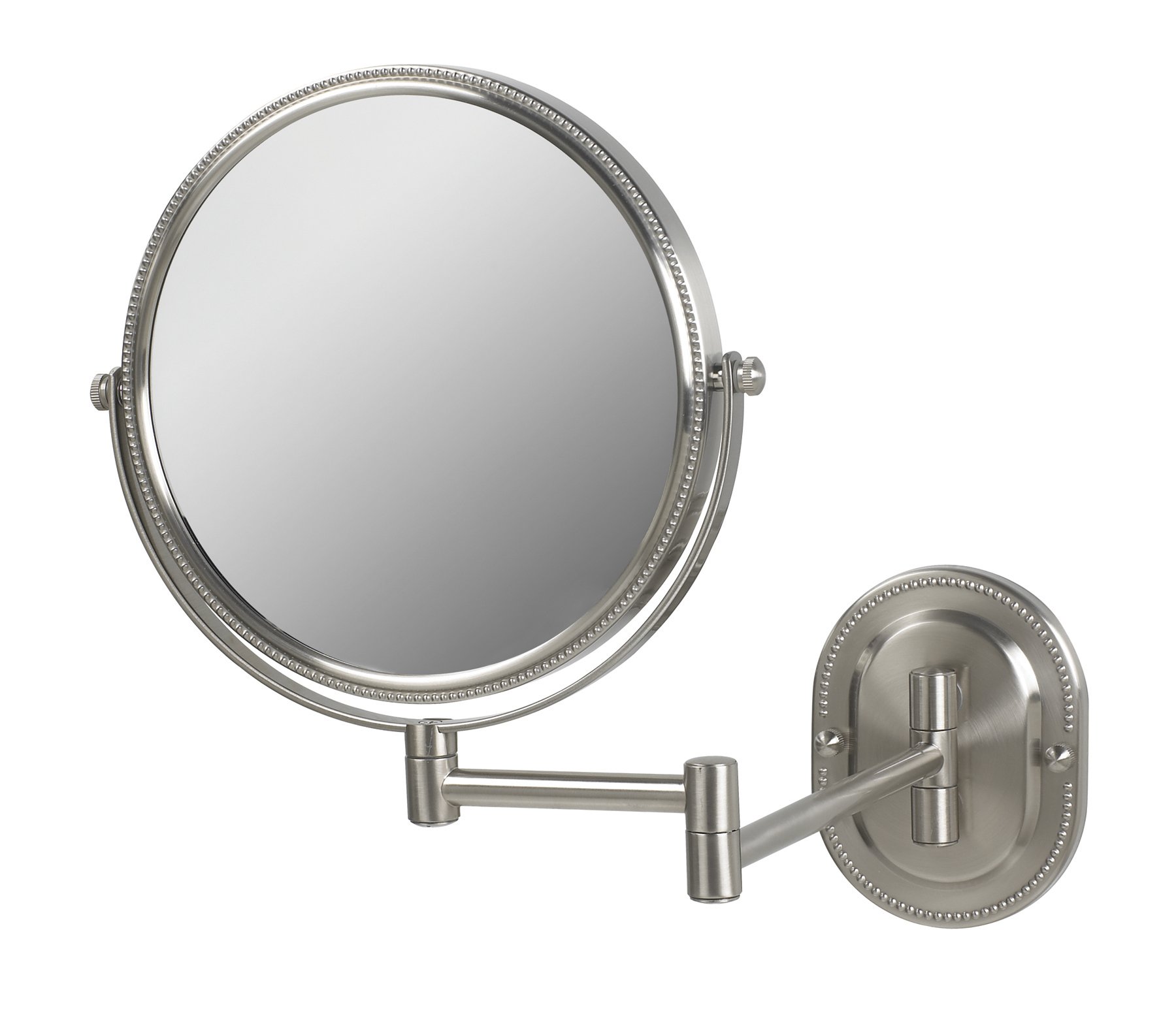 Elegant Wall Mounted Nickel Make up Mirror Strong 7x for Makeup