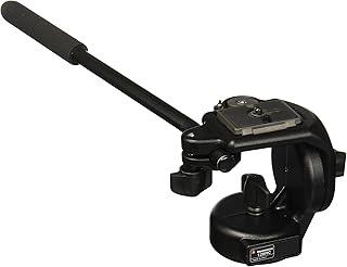 Manfrotto 128RC, Micro Fluid Video Head with Quick Release Camera Plate, Aluminium, 360° Panoramic Rotation, for Video, Videography, Professionals, Black