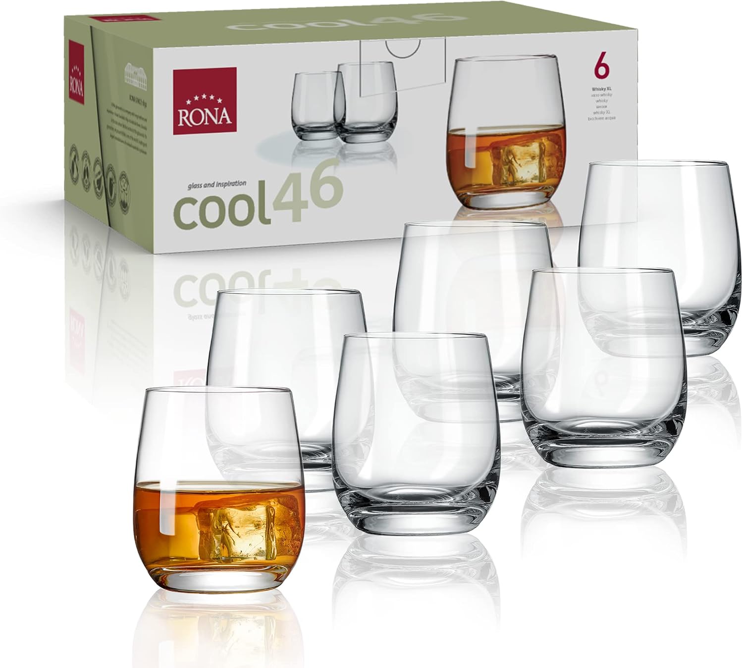 RONA Cool Whiskey XL Glass | 16 oz. | Set of 6 |