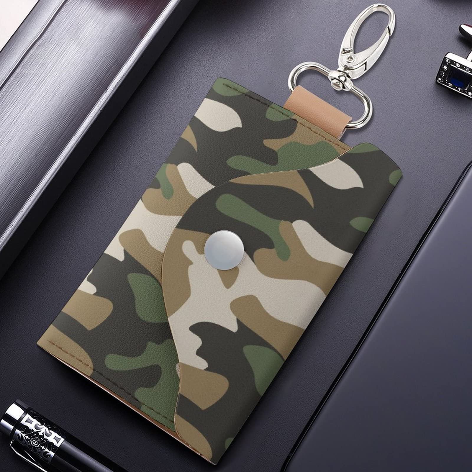 Amazon.co.jp: キーケース 迷彩柄 カモフラ キーホルダー 6連 スマート