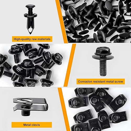 Miniatura 6 de Sinytuto 35 clips multifuncionales para pernos de protección contra salpicaduras de motor de automóvil, reemplazo de retenedor de empuje automotriz,