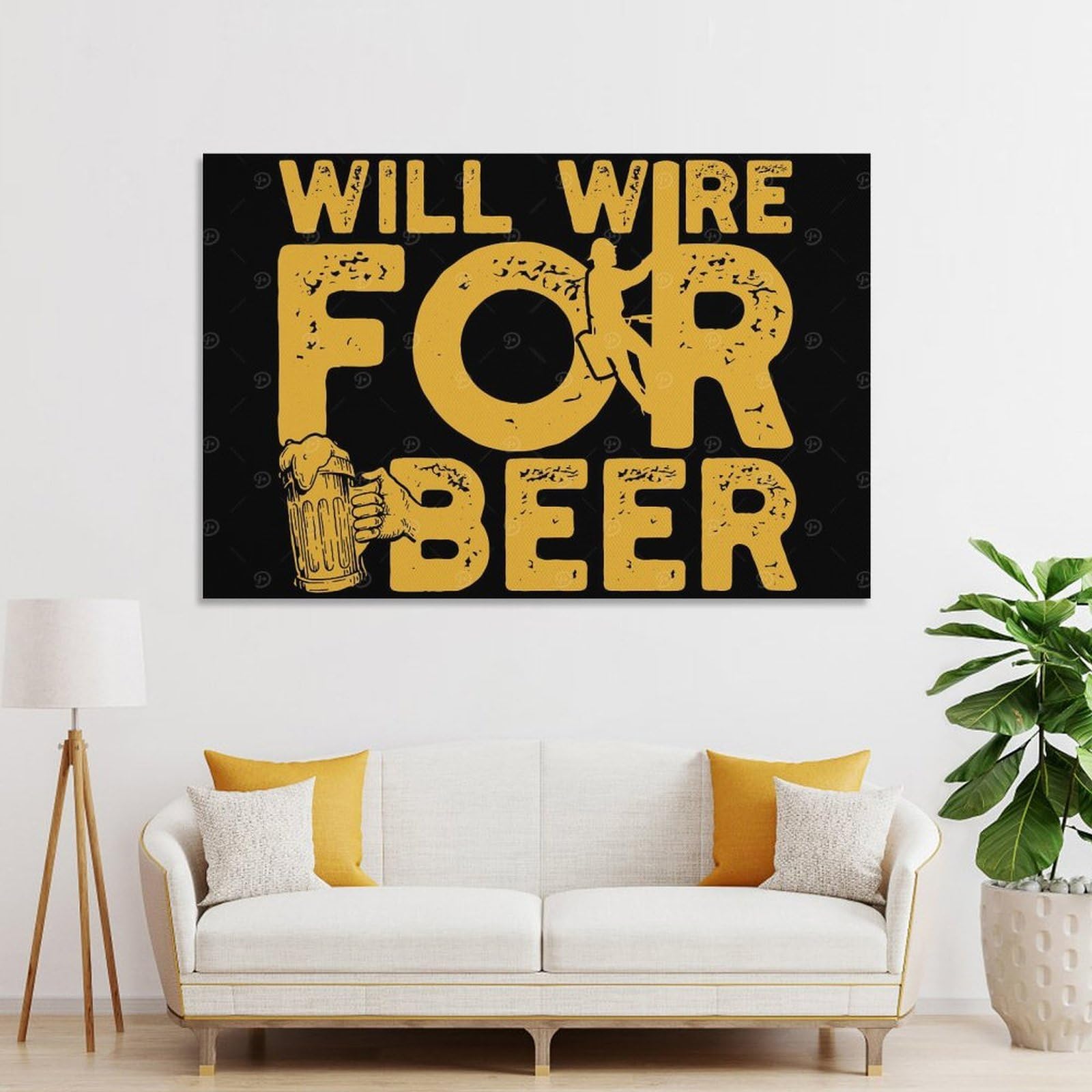 Junmoney Electrician Electrical Decorative Wall Artwork 12x18inch(30x45cm), for Living Room, Bedroom, Office Or Hallway, Decorative Artwork with Broad Appeal