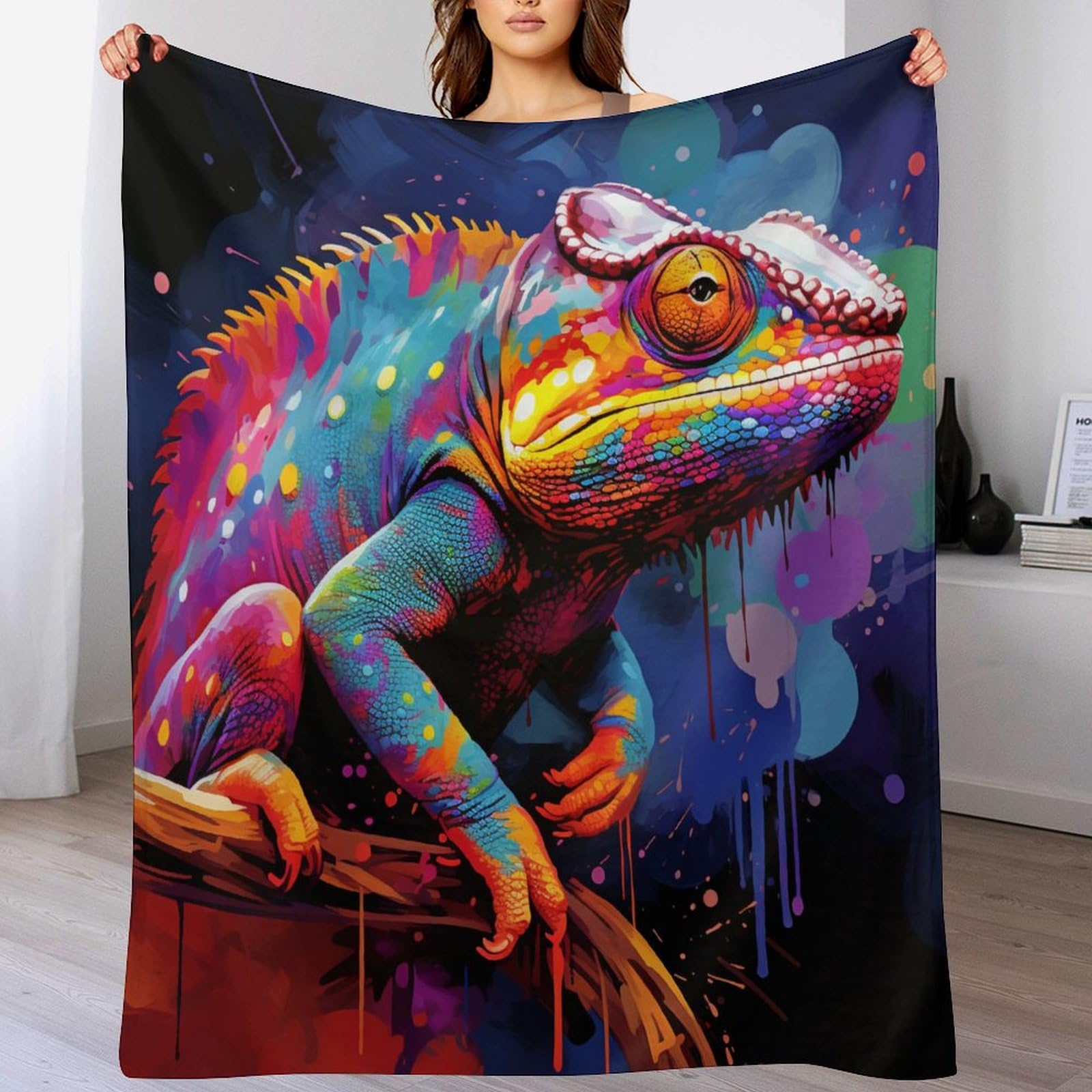 Manta de forro polar Cameleon de 180 x 200 cm para evitar el frío en el sofá y la cama