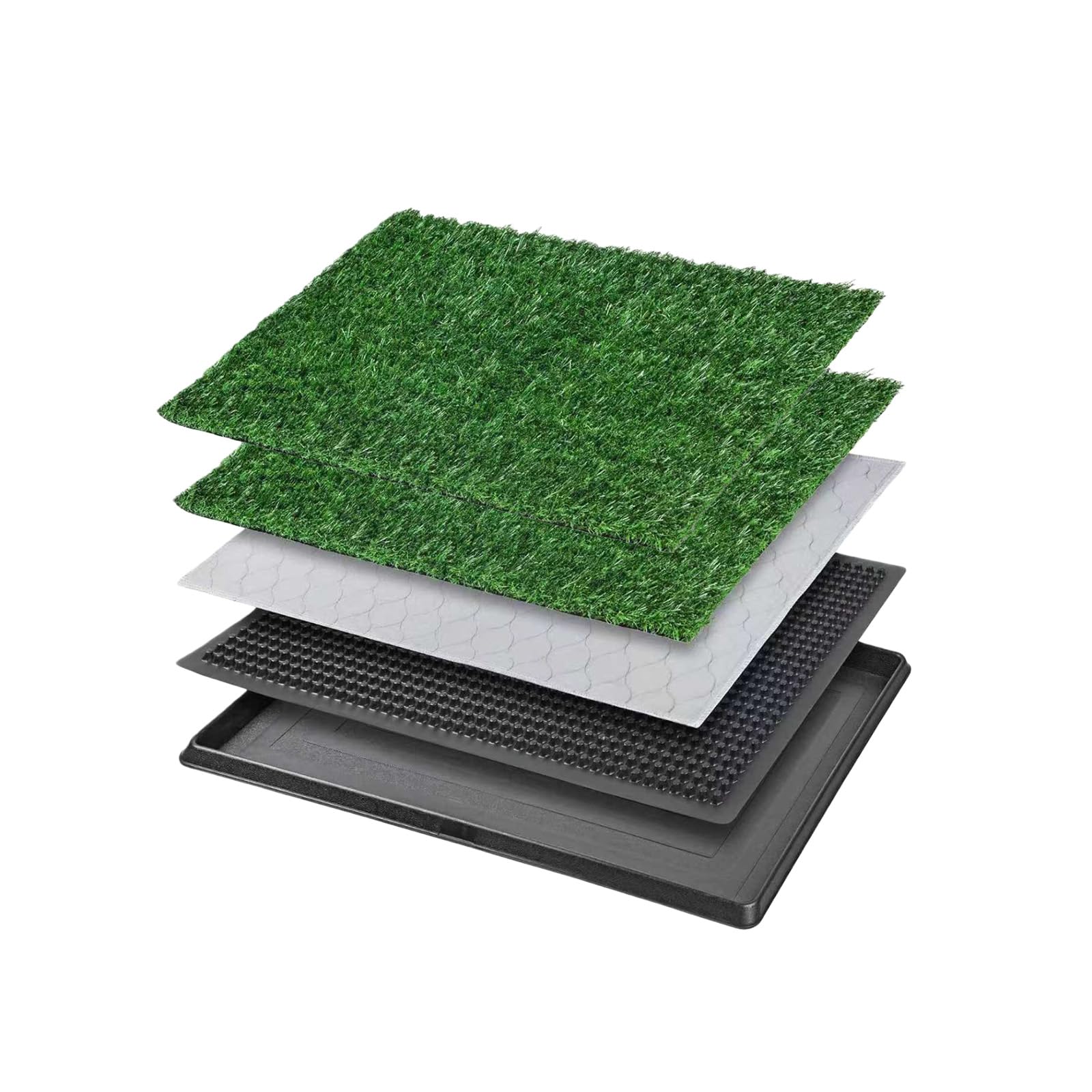 Tapis de propreté pour chiots avec bac anti-fuite et tapis d'herbe dans divers entraînements, aide à nettoyer facilement les herbes