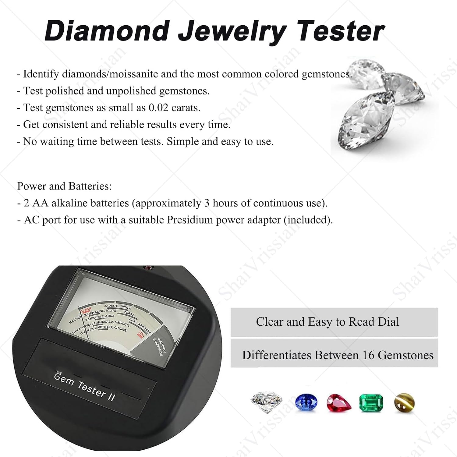 Portable Gemstone Tester Machine,High Precision Diamond Tester Pen,Clear and Easy to Read Analog Scale,for Accurate Jewelry Appraisal and Metal Verification