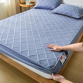 Four-Season Universal Mattress Protective Cover, Breathable Skin-Friendly Fabric Anti-Slip Edging Fit Easy to Clean and Dustproof.B,Twin53inchx79inch3pcs