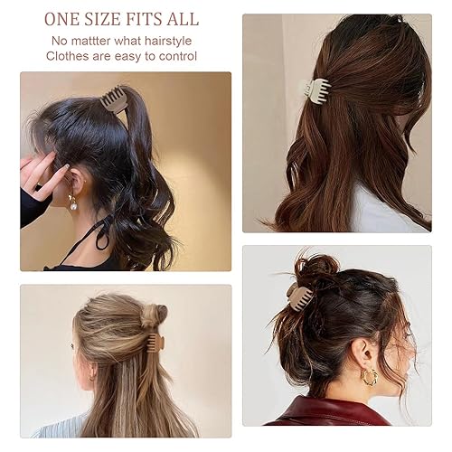 Miniatura 5 de 8 pinzas de garra para cabello fino para mujeres, pinzas pequeñas mate medianas de 1.6 pies, pinzas de pelo de doble fila de sujeción fuerte,