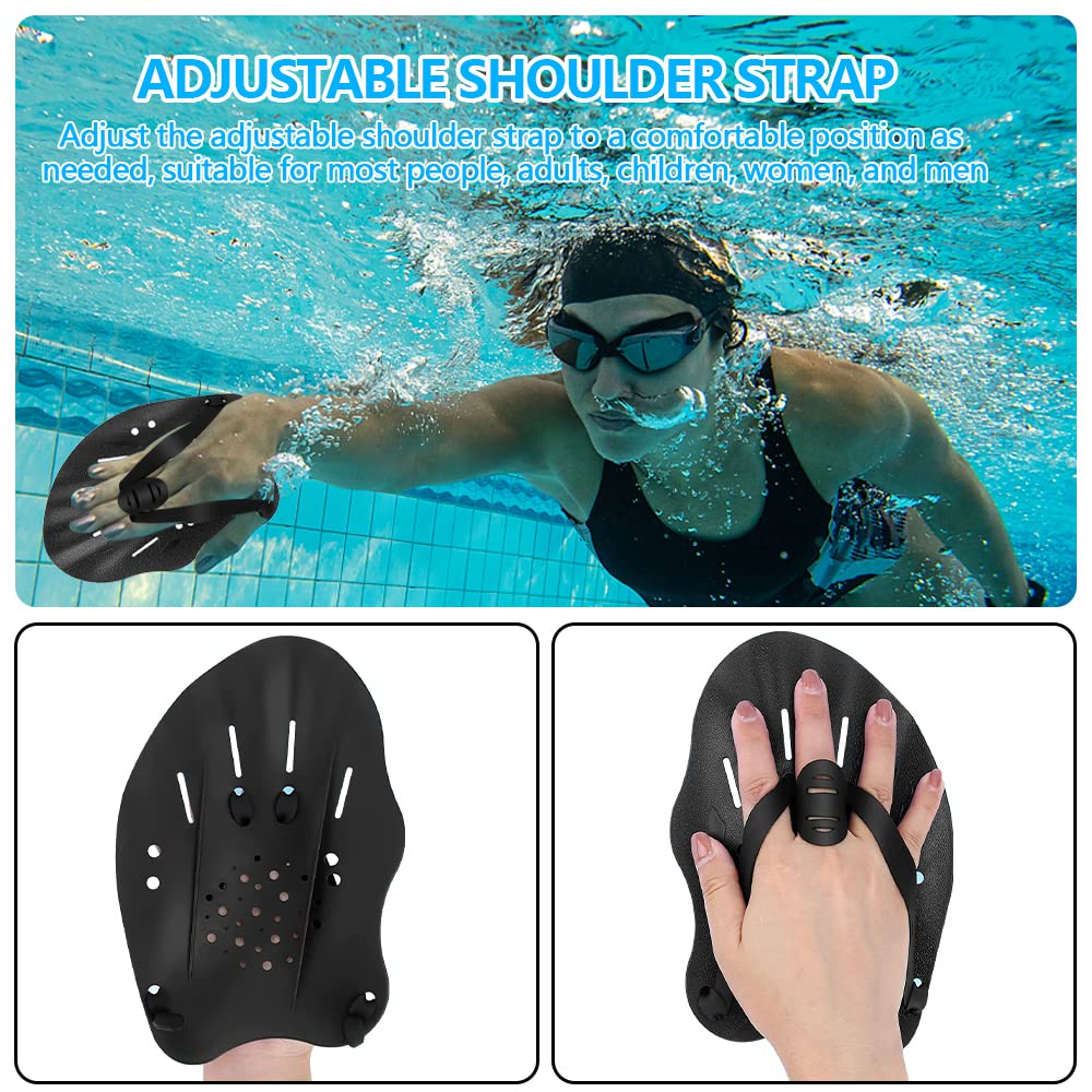 Pagaie da Nuoto, 1 Paio di Hand Paddle con Cinghie Regolabili Paddle per L'allenamento del Nuoto Leggere e Veloci Esercizi Accessori per Adulti Bambini