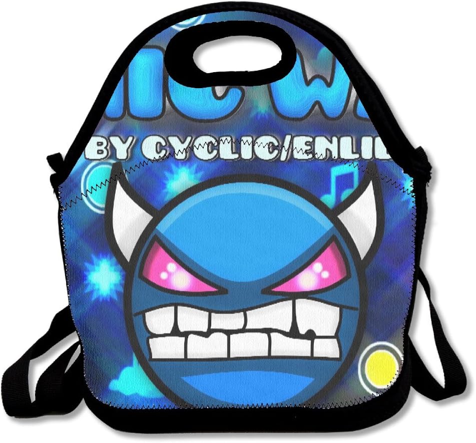 Geometry Dash Sonic Wave Demon Icon Travel Tote Lunch Bag