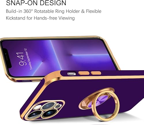 Miniatura 4 de BENTOBEN Funda para iPhone 13 Pro, iPhone 13 Pro con soporte de anillo de 360 con soporte de anillo de 360, soporte magnético para automóvil,