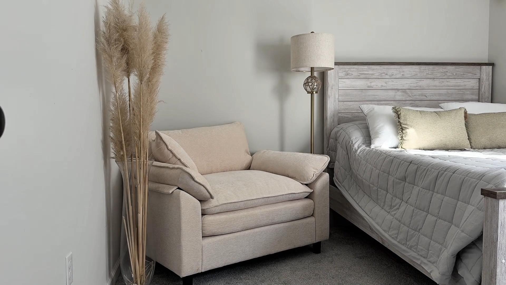 Sillón Oversize Chenille Beige miniatura 7