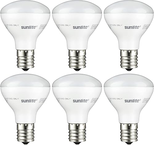 Sunlite 41765 LED R14 Mini reflector foco, 4 vatios (equivalente a 25 W), 250 lúmenes, base intermedia (E17), regulable, listado ETL, blanco cálido
