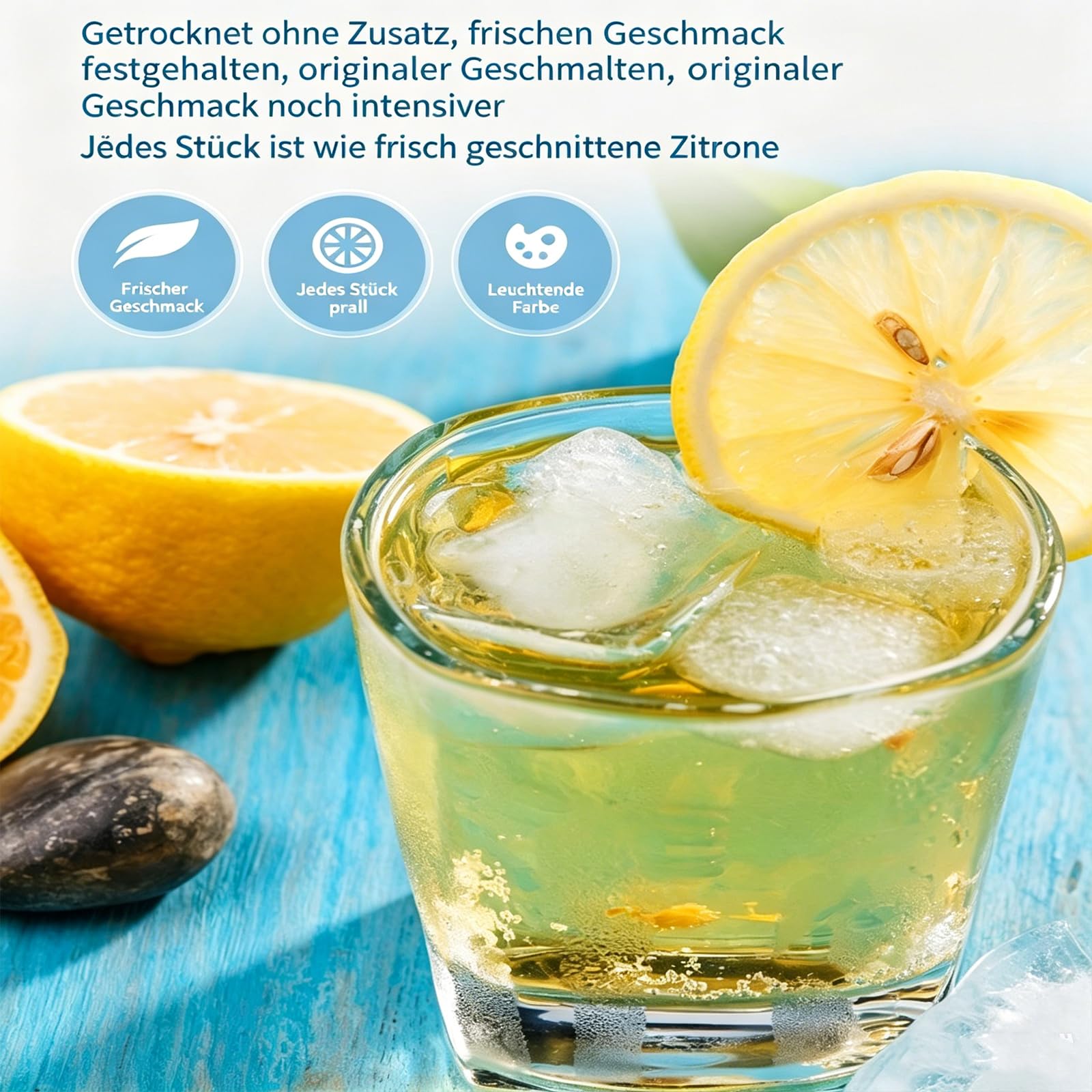 TraiHuyan Getrocknete Zitronenscheiben 500g, Natürliche Zitronenräder für Tee, Wasser & Cocktails, Essbare Getränke-Garnitur & Backzutat, Ungezuckert & Ohne Zusätze