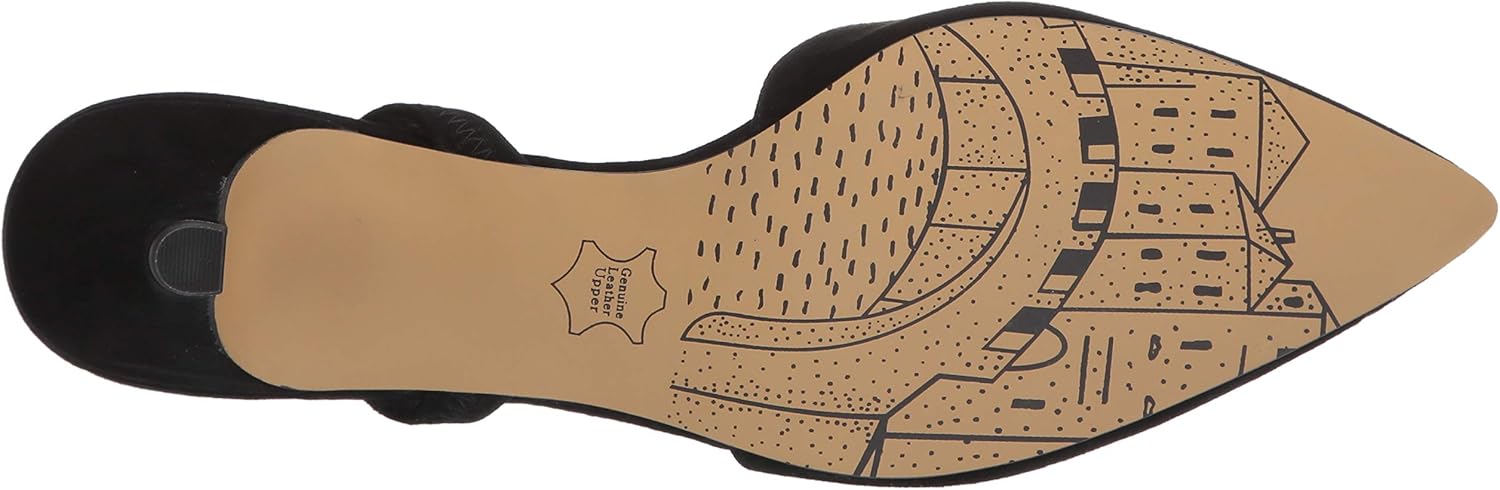 Bella Vita Women's Sarah Slingback Dress Shoe Shoe, Black Kidsuede Leather, 9.5 2W US