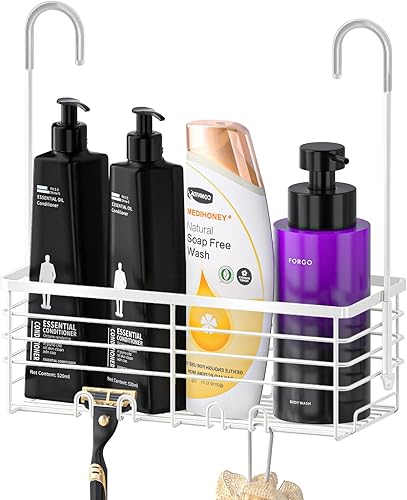 Miniatura 10 de SHANSHUI Organizador de Ducha Colgante, Organizador Doble para Baño, Cesta Organizadora de Ducha, Soporte para Champú, Estante de Ducha sobre Puerta