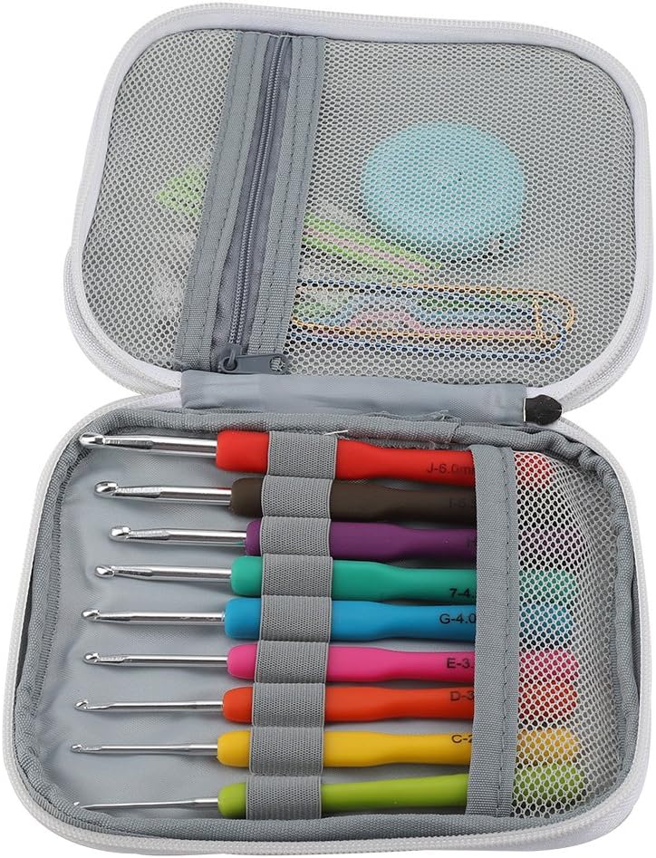 Crochet Hooks Set 72 Pcs Multicolor Knitting Needles Set with Ergonomic Handles for Extrem Comfort. Hook Set for Arthritic Hands.Knitting Accessories to use with All Patterns and