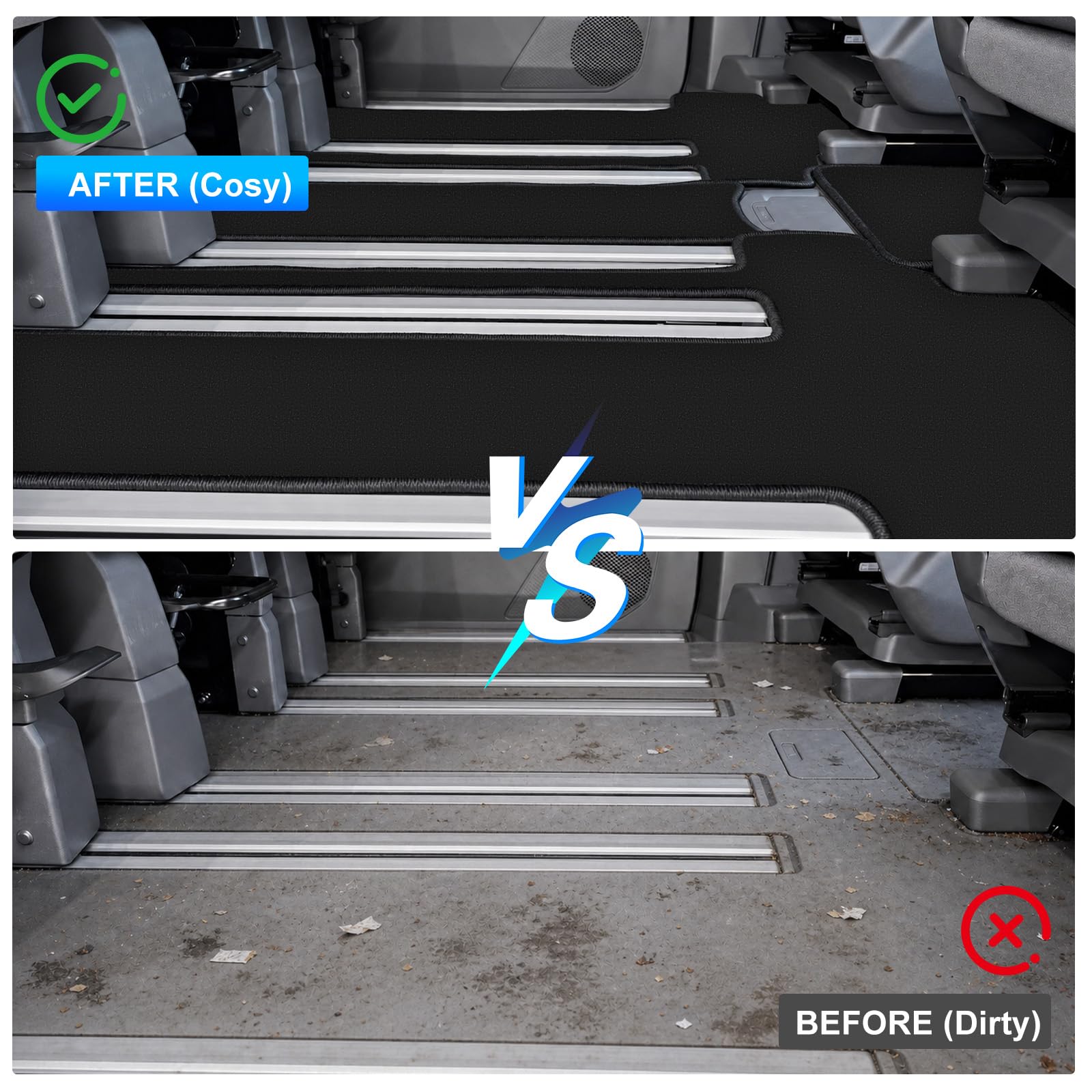 Tappetino per bagagliaio, adatto per Volkswagen VW T7 California Coast Ocean, con minigonna estraibile nella parte posteriore (per Volkswagen VW T7 California Beach Camper)