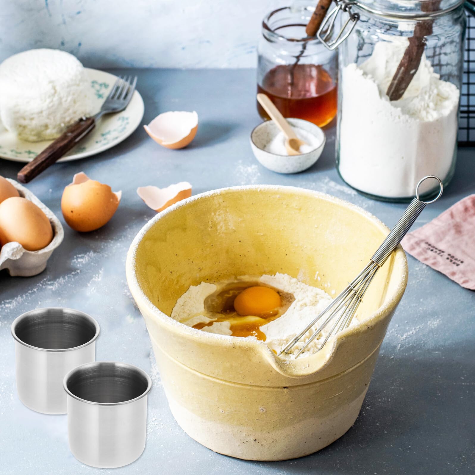LABRIMP 6 Piezas Vasos Medidores Inoxidable para Muestras de Resistentes y Duraderos sin Herramienta de Medición y Ligera para Uso Doméstico y Restauración