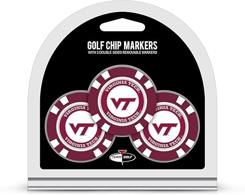 Miniatura 44 de Team Golf Tamaño de fichas de póquer NCAA con marcadores de esmalte de doble cara más pequeños