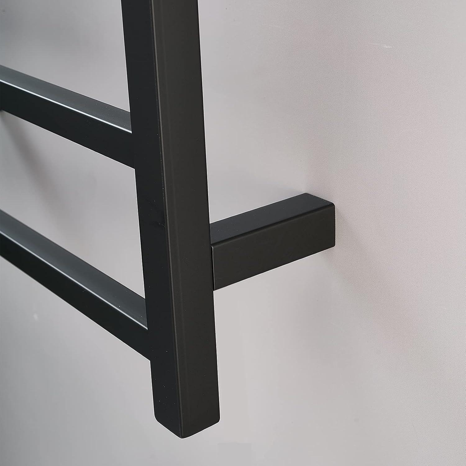 Bathroom Electric Heated Towel Rack, 6 Bar Wall-Mounted Towel Warmer with Timer/Temperature Control, 304 Stainless Steel Heated Towel Rail Radiator, 60X45x12cm,Black,Hardwired